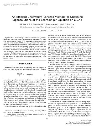 An Efficient Chebyshev-Lanczos Method for Obtaining ...