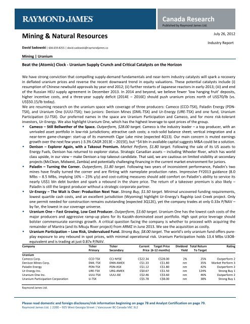 Clock - Uranium Supply Crunch and Critical ... - Andrew Johns