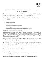 patient information following colonoscopy with sedation - NHS Orkney