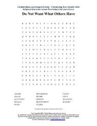 Ninth and Tenth Commandment Word Search - Catholic Mom