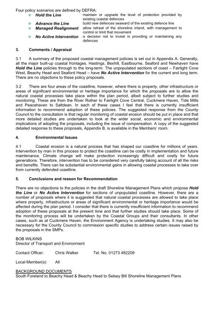 South Foreland to Selsey Bill Shoreline Management Plans