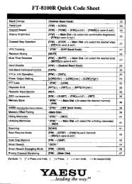 FT-8100R Quick Cede Sheet - n7tgb