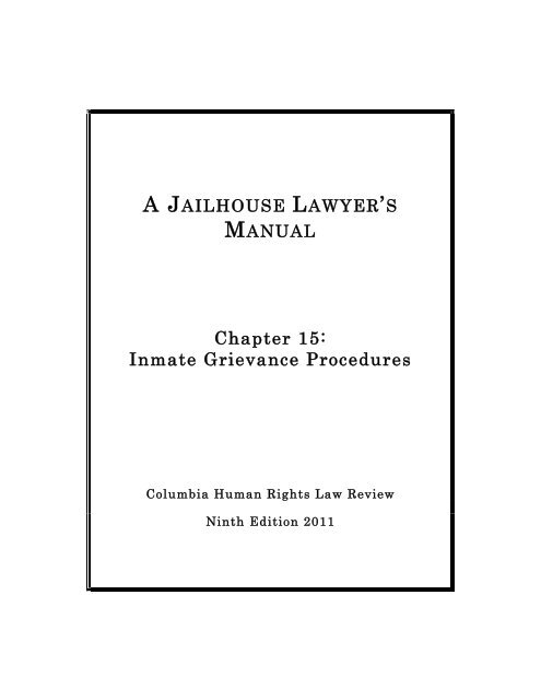 Inmate Grievance Procedures - Columbia Law School