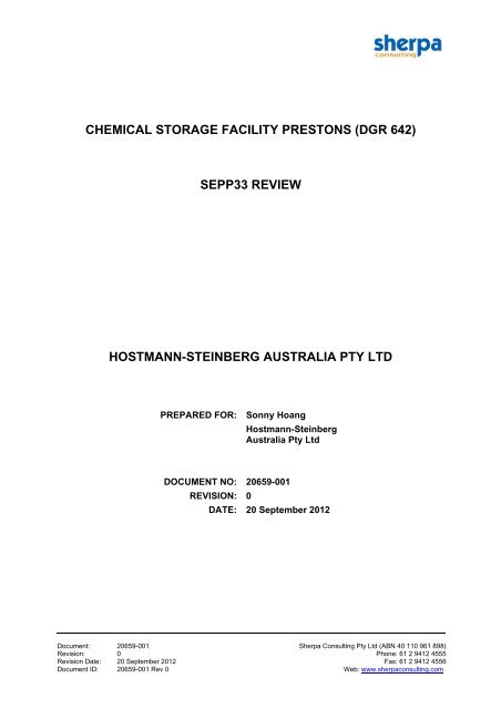 sepp33 review hostmann-steinberg australia pty ltd