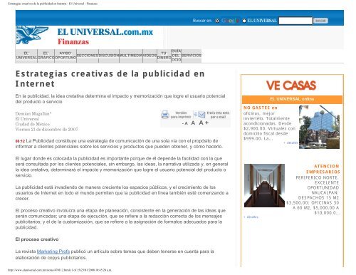 Estrategias creativas de la publicidad en Internet - Universidad ...