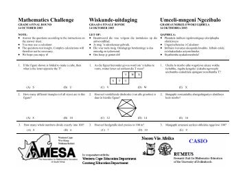 Mathematics Challenge Wiskunde-uitdaging Umceli ... - AMESA