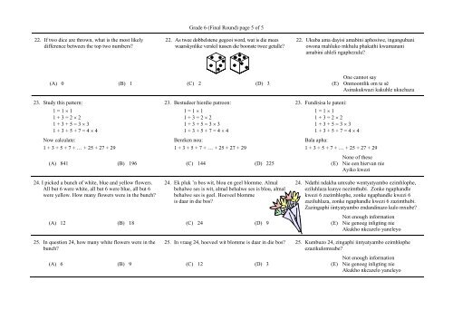 Mathematics Challenge Wiskunde-uitdaging Umceli ... - AMESA