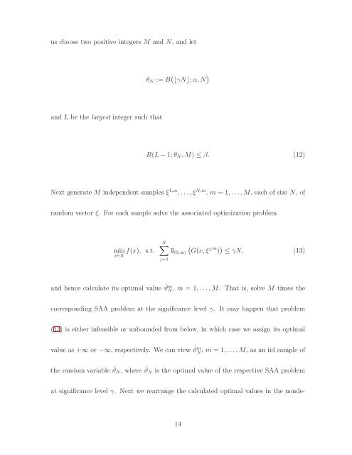 Sample Average Approximation Method for Chance Constrained ...