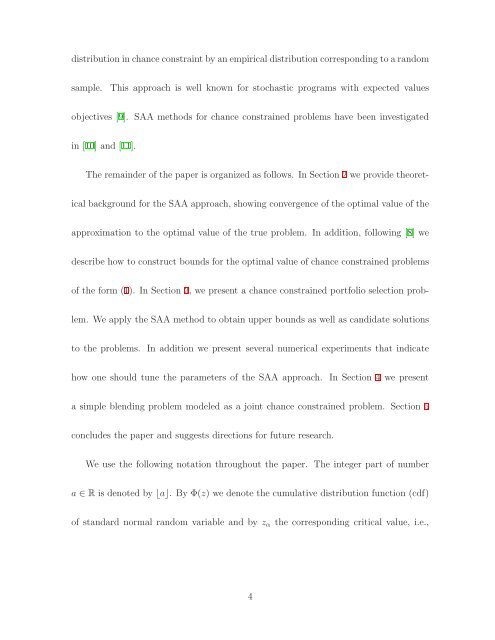 Sample Average Approximation Method for Chance Constrained ...