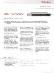 VIBE TRANSCODER - Thomson Video Networks