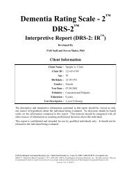 Dementia Rating Scale - 2 DRS-2 - ACER