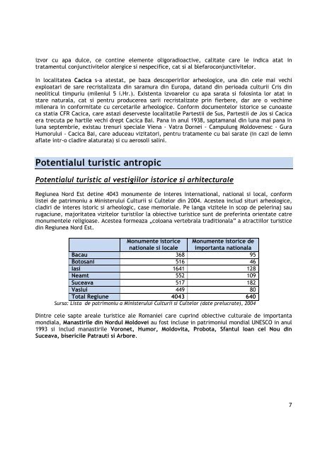 Planul Regional de Actiune pentru Turism Nord-Est 2008-2013