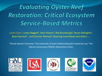 The Oyster Habitat Restoration Monitoring and Assessment Manual