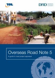 Overseas Road Note 5 - Transport for Development