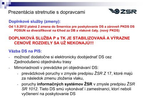 PrezentÃ¡cia stretnutie s dopravcami - Å½SR