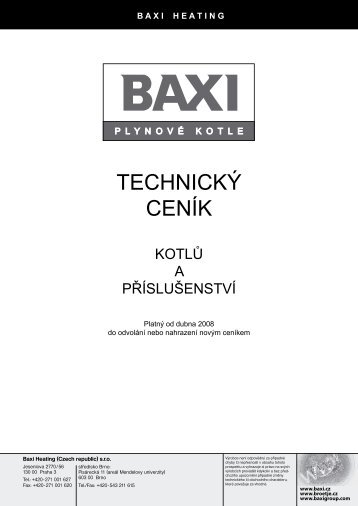 TECHNICKÃ CENÃK - Baxi