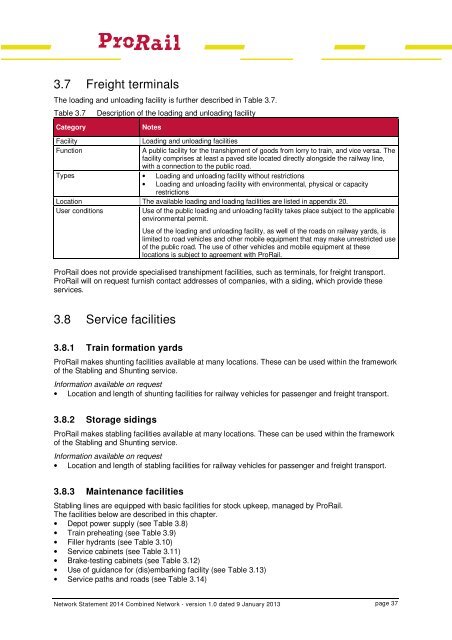 Network Statement 2014 - ProRail