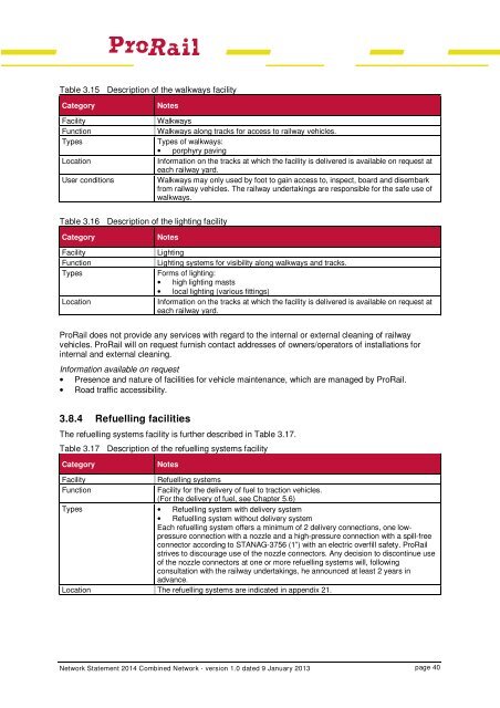 Network Statement 2014 - ProRail