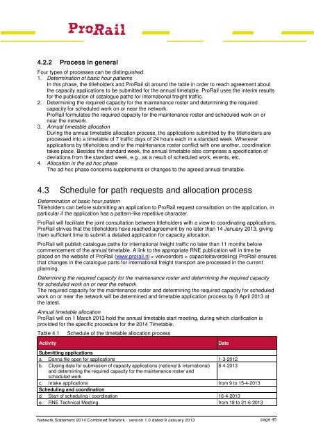 Network Statement 2014 - ProRail