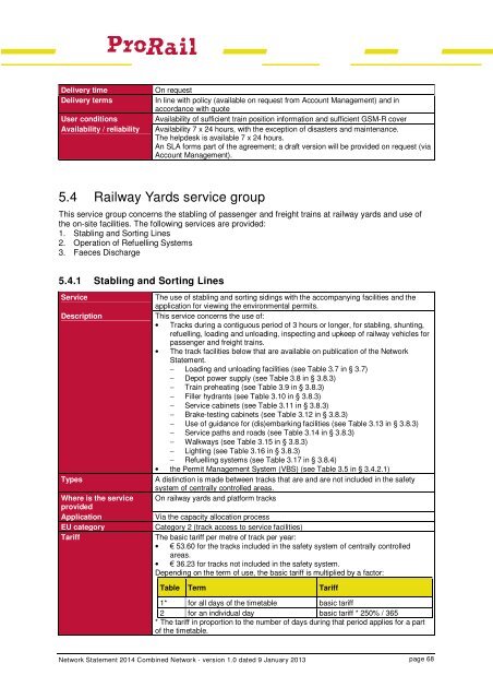 Network Statement 2014 - ProRail