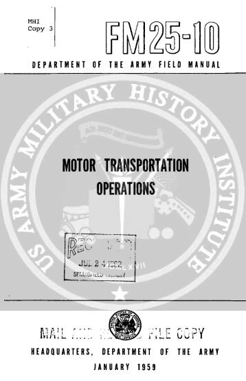 FM 25-10 ( Motor Transportation Operations ) 1959 - CIE Hub