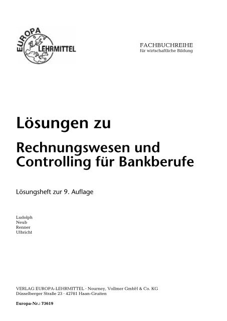 Lösungen zu Rechnungswesen und Controlling für ... - fs fachbuch