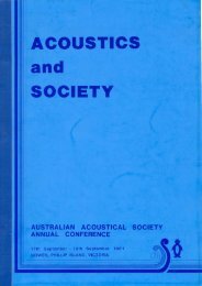 ACOUSTICS and SOCIETY - Australian Acoustical Society