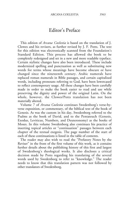 Arcana Coelestia volume 7 - Swedenborg Foundation