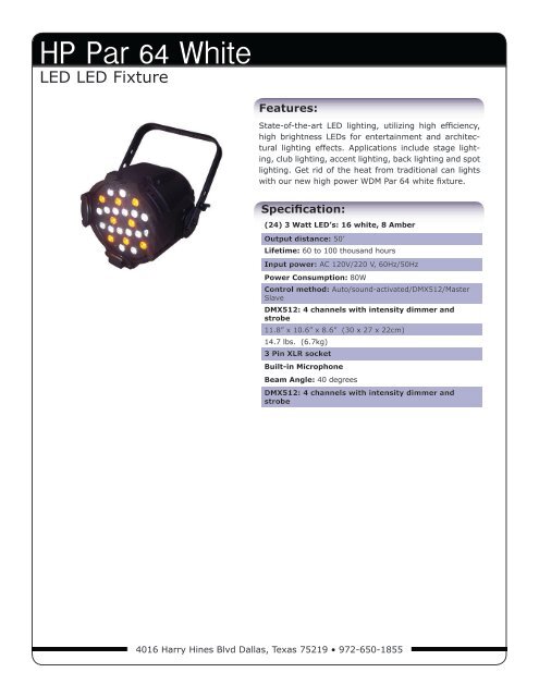HP Par 64 White Wiedamark
