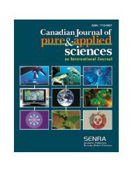 Canadian Journal of Pure and Applied Sciences