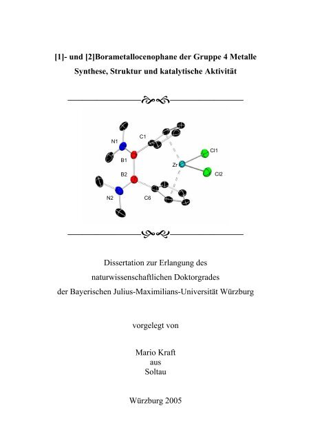 [2]Borametallocenophane der Gruppe 4 Metalle Synthese, Struktur ...