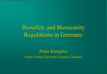 Biosafety and Biosecurity Regulations in Germany