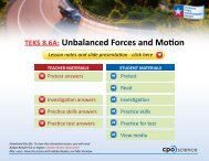 TEKS 8.6A: Unbalanced Forces and Motion