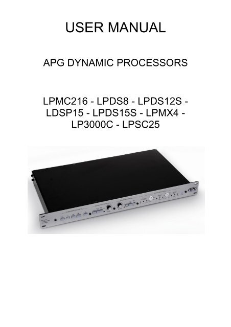 USER MANUAL - APG