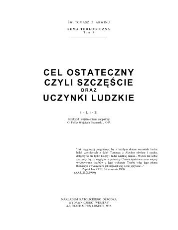 cel ostateczny czyli szczÄÅcie uczynki ludzkie - katedra.uksw.edu.pl