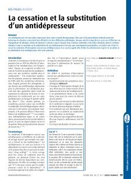 La cessation et la substitution d'un antidÃ©presseur - Profession SantÃ©