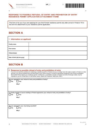 response to possible refusal of entry and prohibition of entry