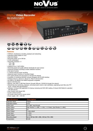 Digital Video Recorder NV-DVR1216/D