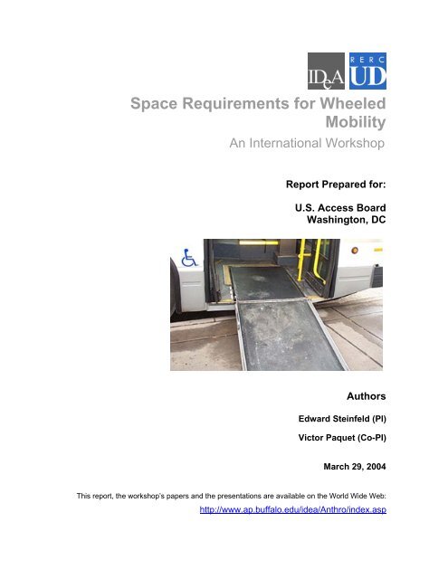 Space Requirements for Wheeled Mobility - University at Buffalo ...