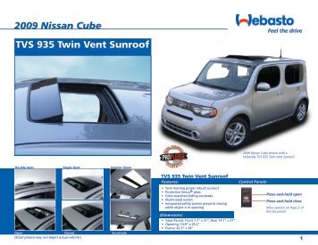 TVS 935 Twin Vent Sunroof 2009 Nissan Cube - Webasto