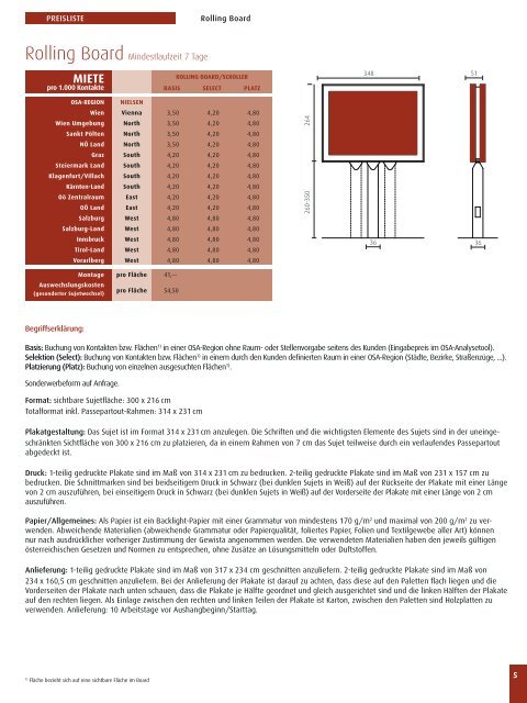 Gewista Preisliste 2014, Einzelseiten, High-Res