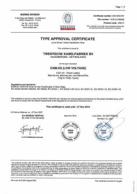 TYPE APPROVAL CERTIFICATE - TKF