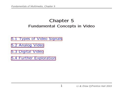 Fundamental Concepts in Video