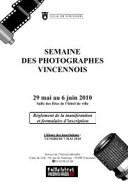 SEMAINE DES PHOTOGRAPHES VINCENNOIS - Ville de Vincennes