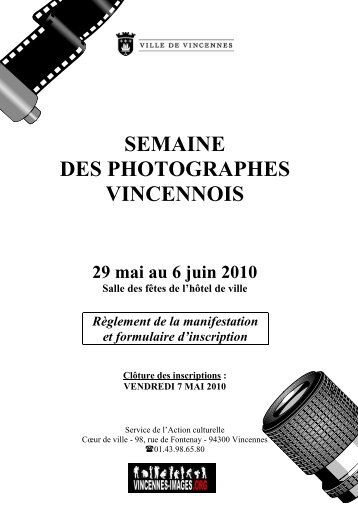 SEMAINE DES PHOTOGRAPHES VINCENNOIS - Ville de Vincennes