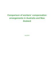 compensation arrangements in Australia and New Zealand