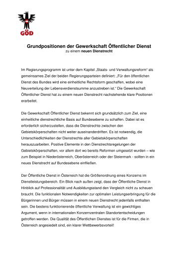 Grundpositionen der GÃƒÂ–D - ZA Justiz