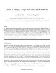 Control of a Bicycle Using Virtual Holonomic Constraints - Systems ...