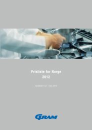 Prisliste for Norge 2012