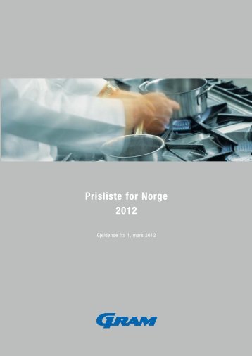 Prisliste for Norge 2012